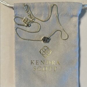 Kendra Scott Gold Theo Necklace with Sparkling silver Pendant